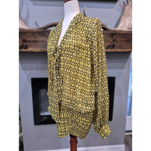 Yellow Patterned Mini Dress - Picture 3 of 8